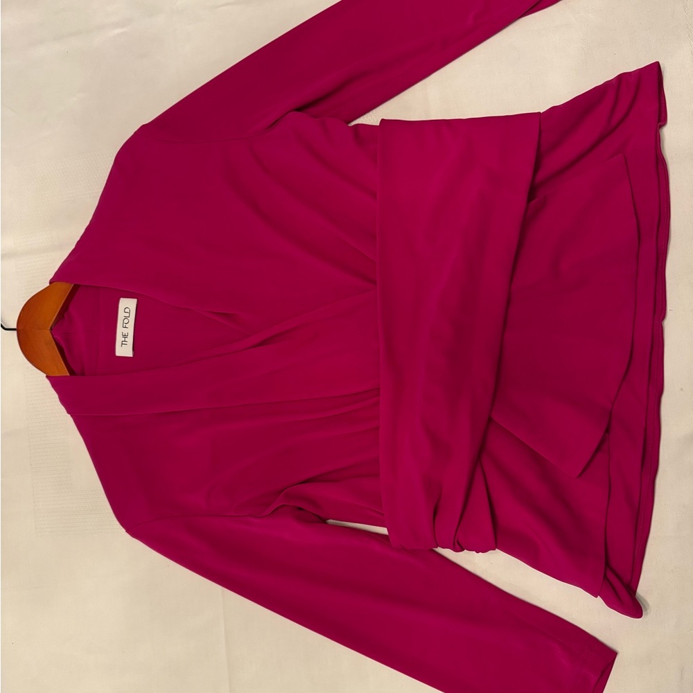 The Fold London Pink Faux-Wrap Top